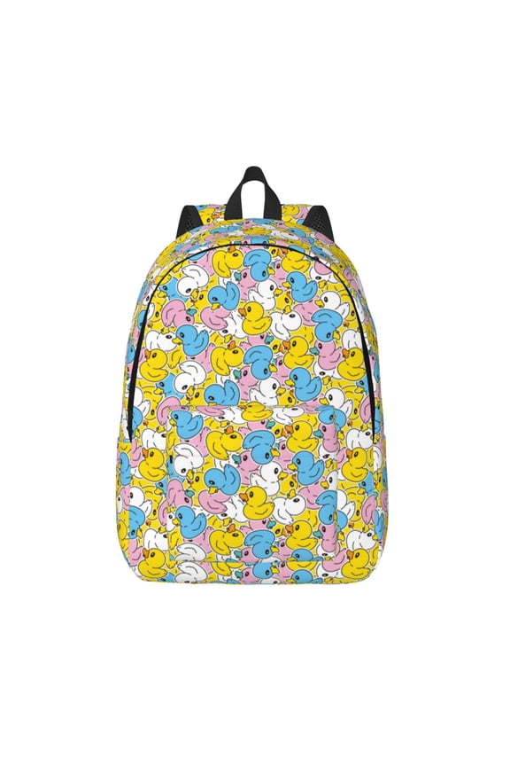 Colorful Duck for Canvas Backpack,Travel Rucksack Unisex Knapsack Laptop Backpack for Work & College -Medium