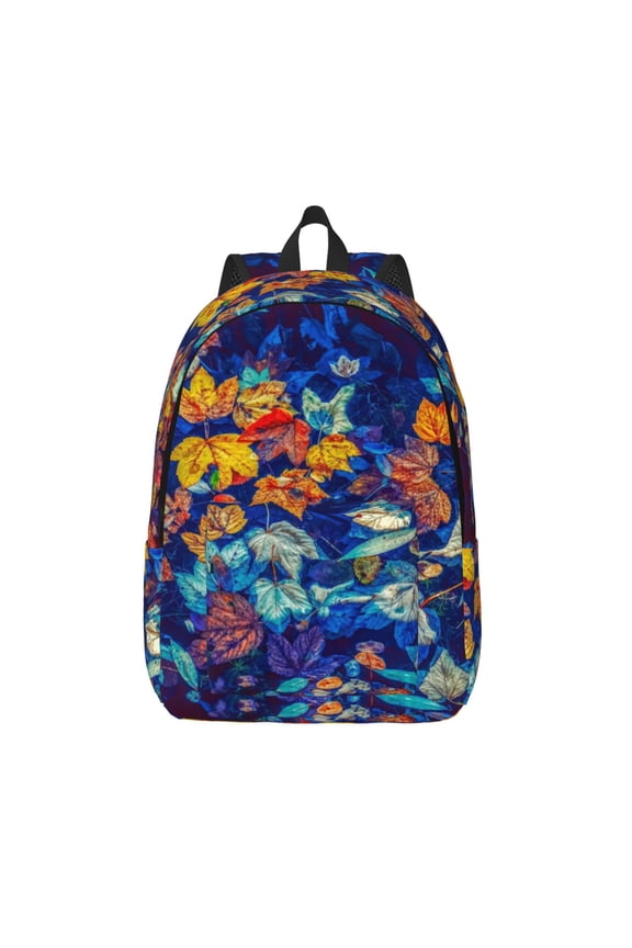 Colorful Fall Leaves for Canvas Backpack,Travel Rucksack Unisex Knapsack Laptop Backpack for Work & College -Small