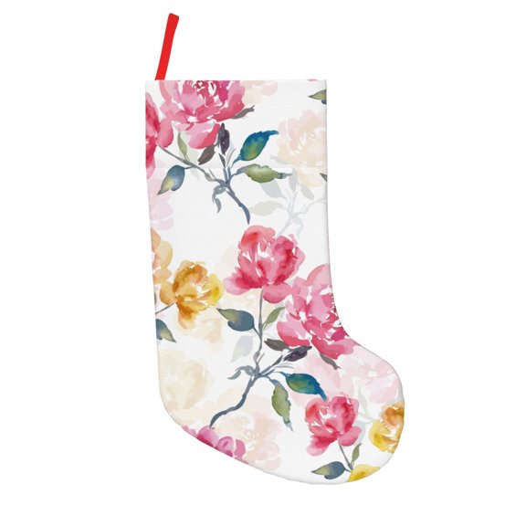 Defioc Colorful Flowers for Christmas Stockings 18" Personalized Holiday Stocking for Family, Farmhouse Decor, Xmas Tree Decoration, 1 Pack