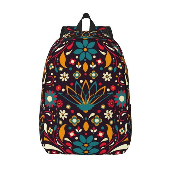 Defioc Colorful Mexican2 for Canvas Backpack,Travel Rucksack Unisex Knapsack Laptop Backpack for Work & College -Small
