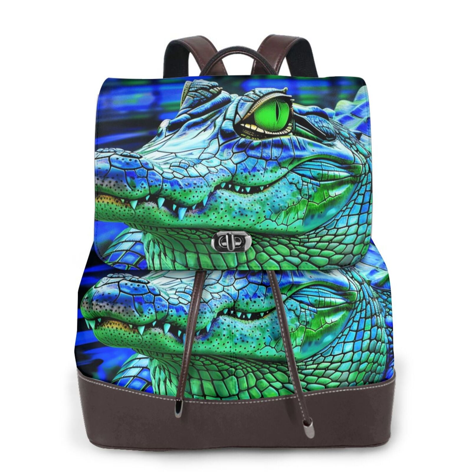 Defioc Colorful Stained Glass Crocodile Print PU Leather  display picture 1