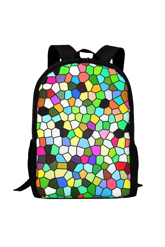 Colorful Tie Dye Stained Glass Pattern Carry on Backpack,16.5x12.5x5.5 Personal Item Bag Carry On Backpack Water Resistant Lightweight Daypack