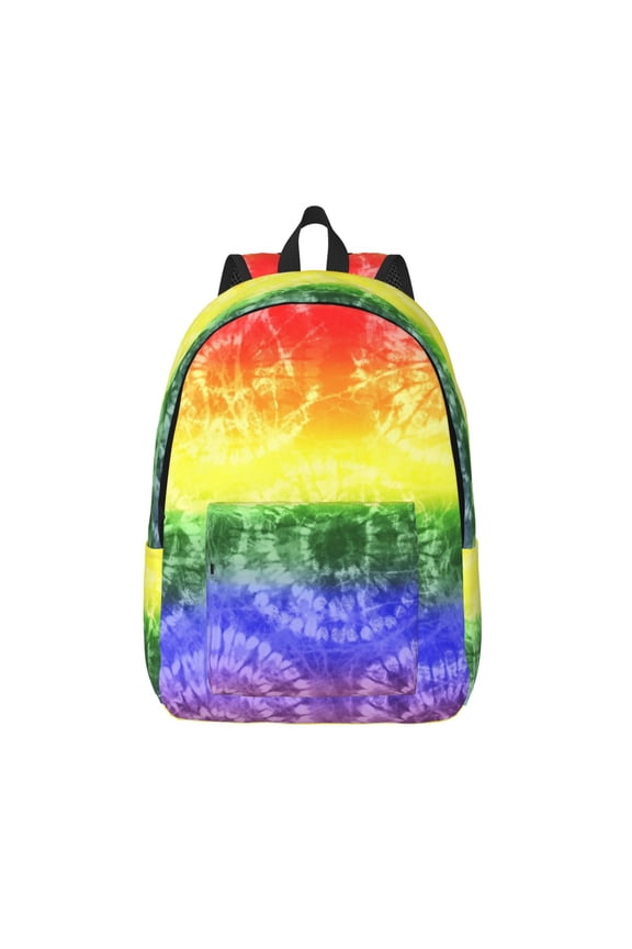 Colorful Tie Dye for Canvas Backpack,Travel Rucksack Unisex Knapsack Laptop Backpack for Work & College -Medium