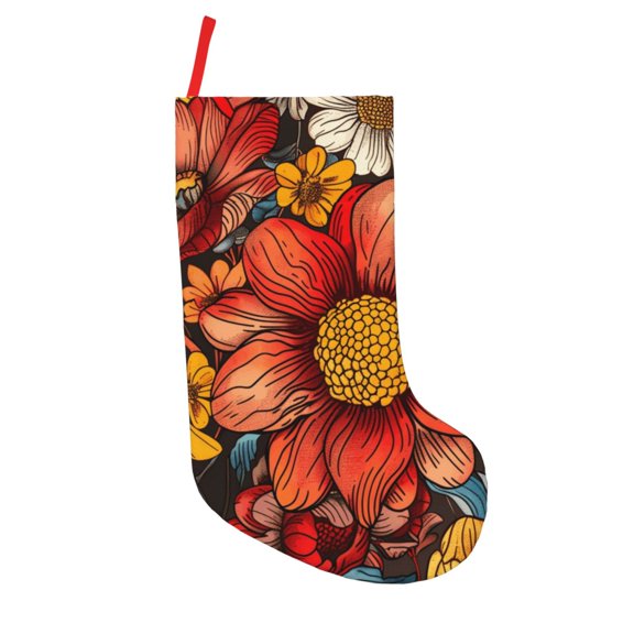 Defioc Colorful Vintage Floral Pattern for Christmas Stockings 18" Personalized Holiday Stocking for Family, Farmhouse Decor, Xmas Tree Decoration, 1 Pack