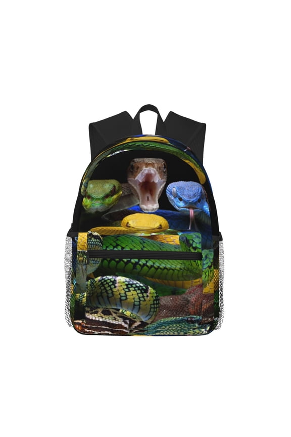Colorful Viper Snake Pattern Laptop Backpack for Men and Women,Casual Backpack Dayback Sports Bookbag for Travel Running Hiking