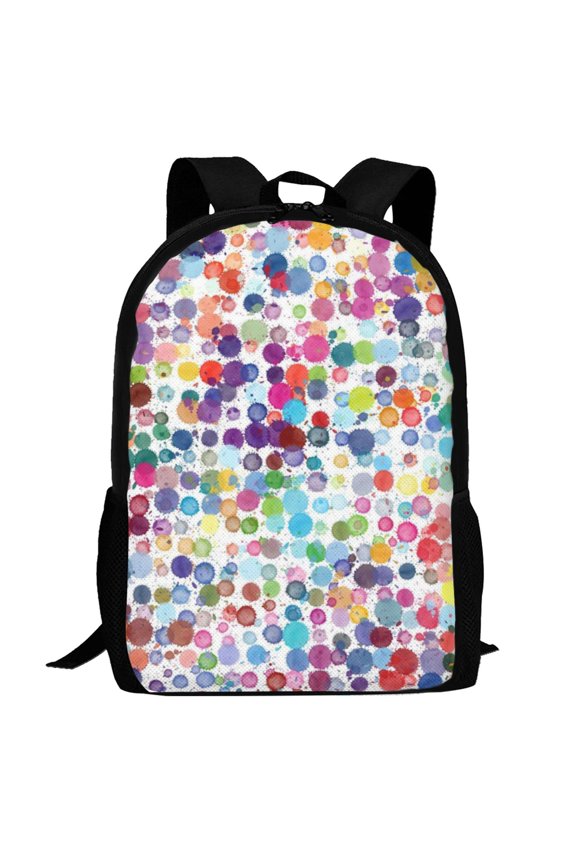 Colorful Watercolor Dots Pattern Carry on Backpack,16.5x12.5x5.5 Personal Item Bag Carry On Backpack Water Resistant Lightweight Daypack