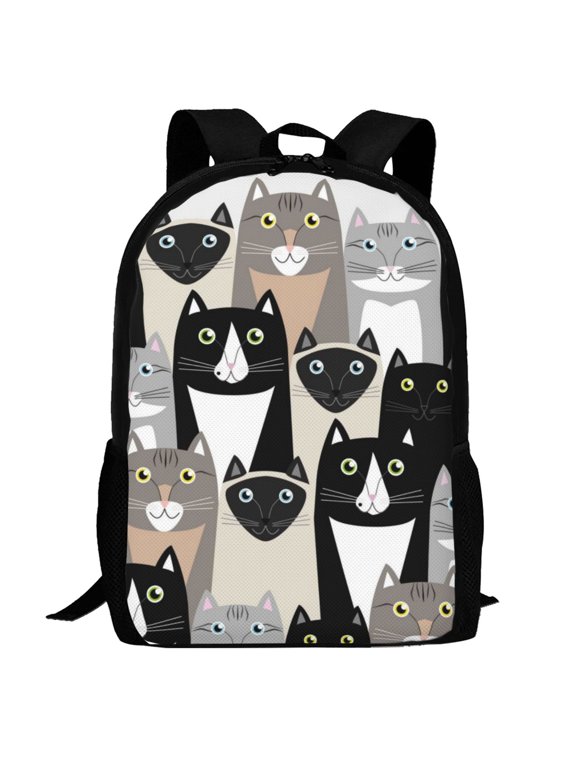 Colors Cats Pattern Carry on Backpack,16.5x12.5x5.5 Personal Item Bag Carry On Backpack Water Resistant Lightweight Daypack