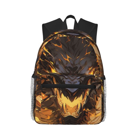 Defioc Cool Black Gold Dragon Pattern Laptop Backpack for Men and Women,Casual Backpack Dayback Sports Bookbag for Travel Running Hiking