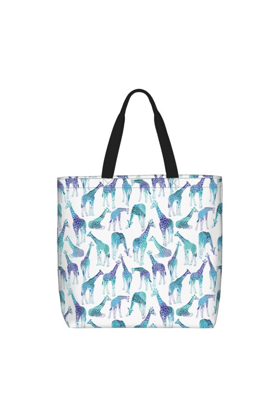 Cool Giraffe Pattern Tote Bag for Women,Large Capacity Tote Bag with Zipper Casual Shoulder Handbags Shopping Bag