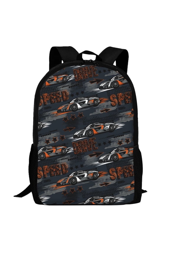 Cool Sports Car Pattern Carry on Backpack,16.5x12.5x5.5 Personal Item Bag Carry On Backpack Water Resistant Lightweight Daypack