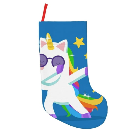Defioc Cool Unicorn Star Golden for Christmas Stockings 18" Personalized Holiday Stocking for Family, Farmhouse Decor, Xmas Tree Decoration, 1 Pack