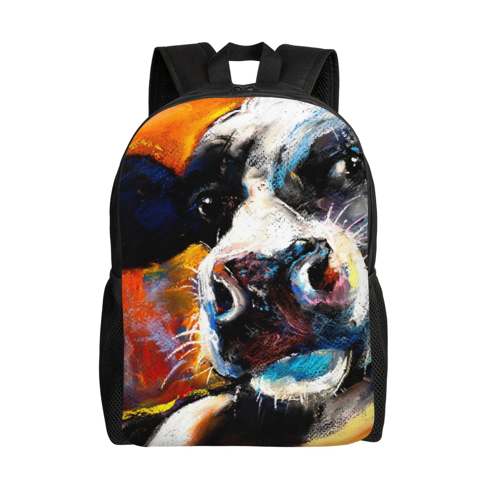 Defioc Cow Print Backpack -Travel,or Work Bookbag Daypacks with 15-Inch Laptop Sleeve and Dual Water Bottle Pockets