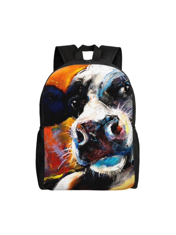 Cow Print Backpack -Travel,or Work Bookbag Daypacks with 15-Inch Laptop Sleeve and Dual Water Bottle Pockets