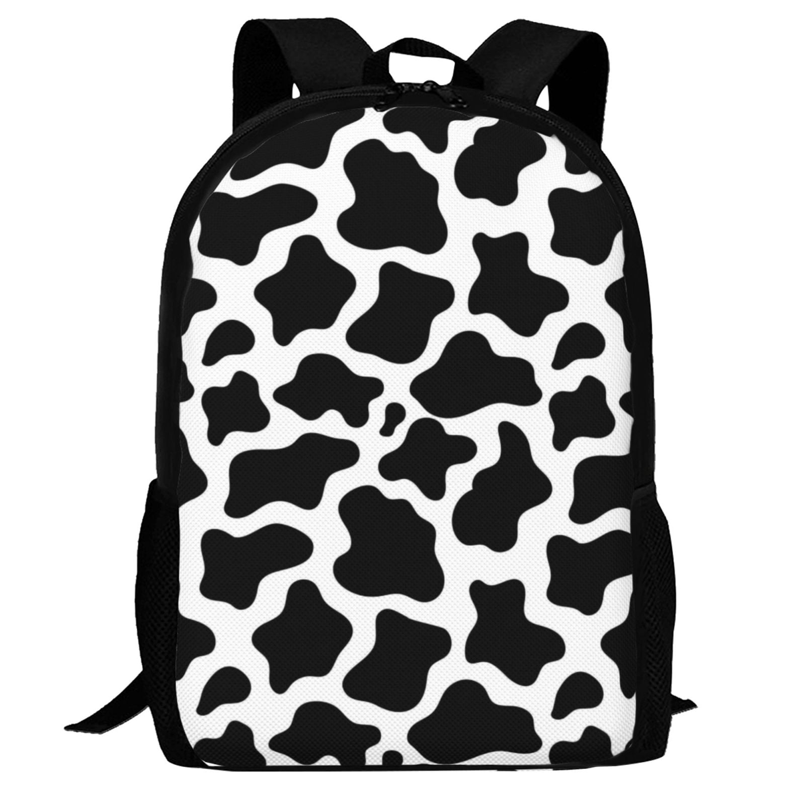 Defioc Cow Print Black White Pattern Carry on Backpack,16.5x12.5x5.5 Personal Item Bag Carry On Backpack Water Resistant Lightweight Daypack