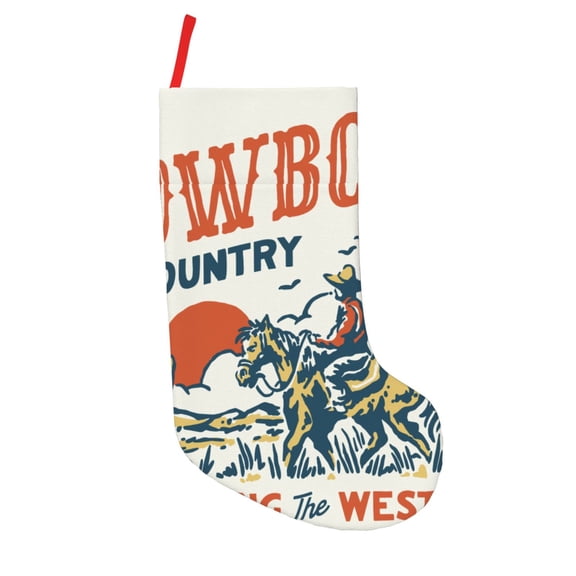 Defioc Cowboy Rising Horse for Christmas Stockings 18" Personalized Holiday Stocking for Family, Farmhouse Decor, Xmas Tree Decoration, 1 Pack
