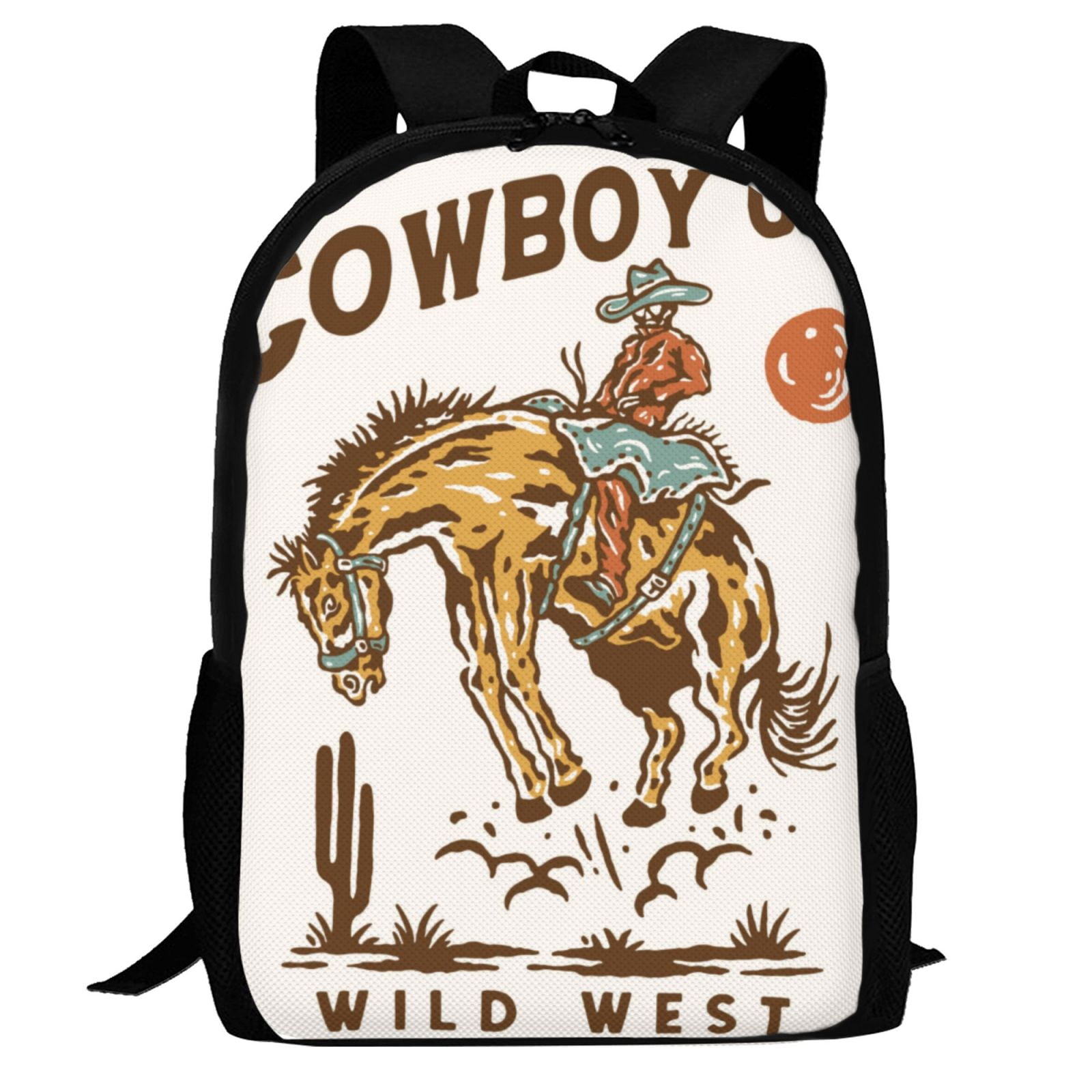 Defioc Cowboy Up Vintage Wild West Pattern Carry on Backpack,16.5x12 ...