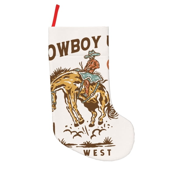 Defioc Cowboy Up Vintage Wild West for Christmas Stockings 18" Personalized Holiday Stocking for Family, Farmhouse Decor, Xmas Tree Decoration, 1 Pack