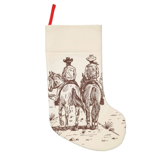 Defioc Cowboys Riding Horses for Christmas Stockings 18" Personalized Holiday Stocking for Family, Farmhouse Decor, Xmas Tree Decoration, 1 Pack