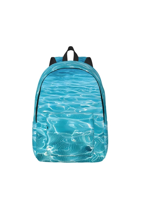 Crystal Clear Ocean Waves for Canvas Backpack,Travel Rucksack Unisex Knapsack Laptop Backpack for Work & College -Medium