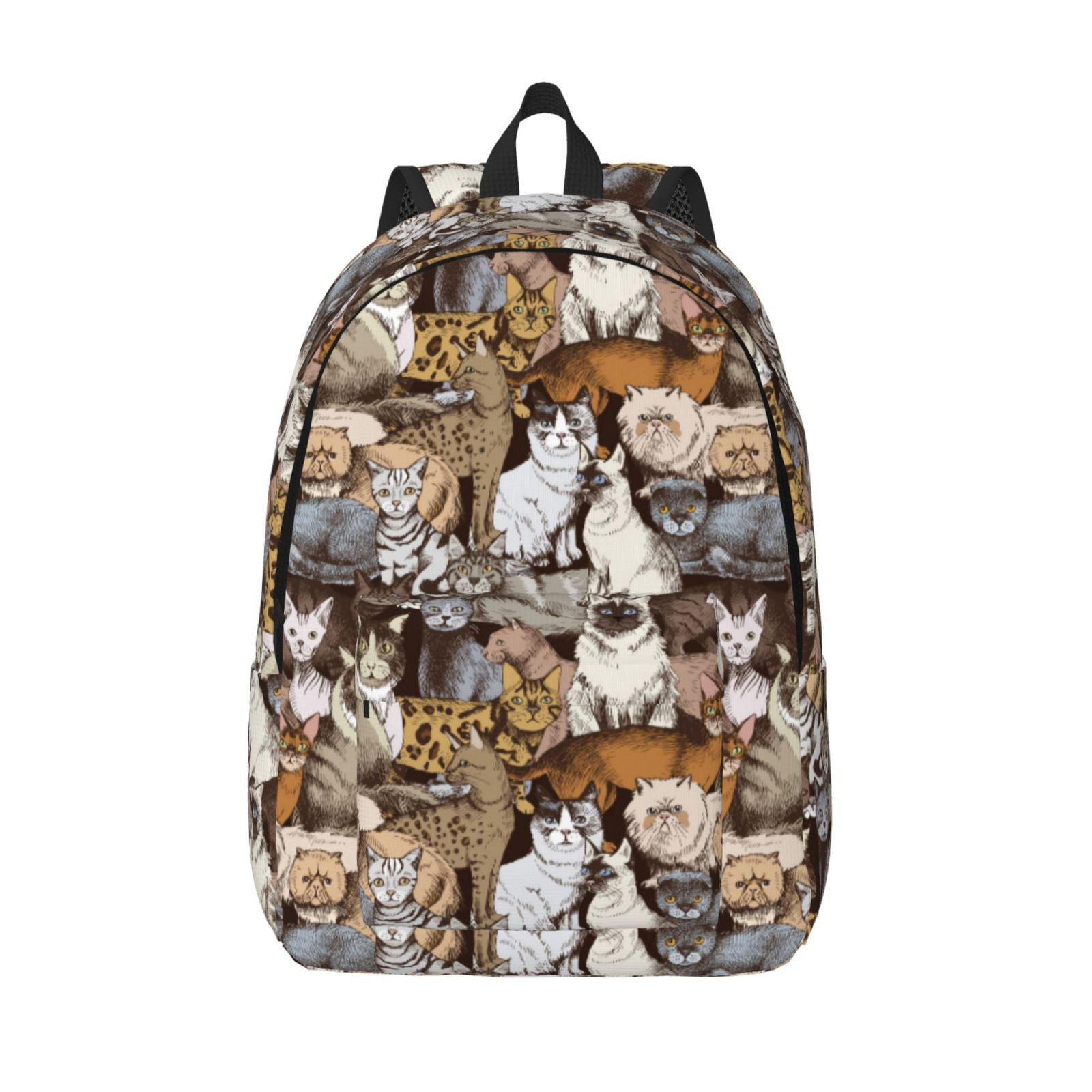 Defioc Cut Cats for Canvas Backpack,Travel Rucksack Unisex Knapsack Laptop Backpack for Work & College -Small