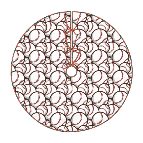 Defioc Cute Baseball for Christmas Tree Skirt Snowman Xmas Tree Skirt Farmhouse Christmas Decorations Tree Mat for Holiday Party Decor-30"