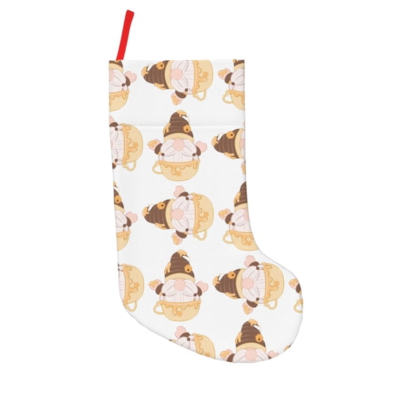 Defioc Cute Bee Gnome for Christmas Stockings 18" Personalized Holiday Stocking for Family, Farmhouse Decor, Xmas Tree Decoration, 1 Pack