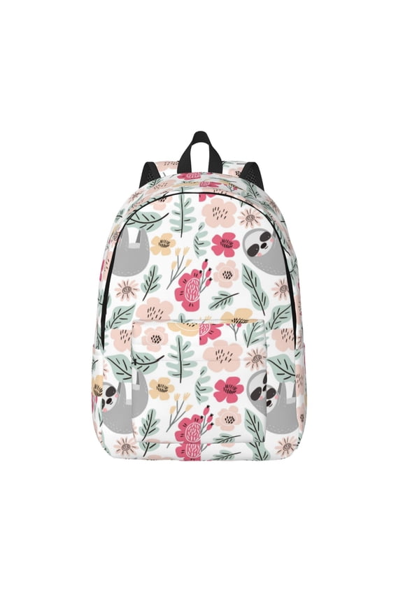 Cute Cartoon Sloth for Canvas Backpack,Travel Rucksack Unisex Knapsack Laptop Backpack for Work & College -Medium