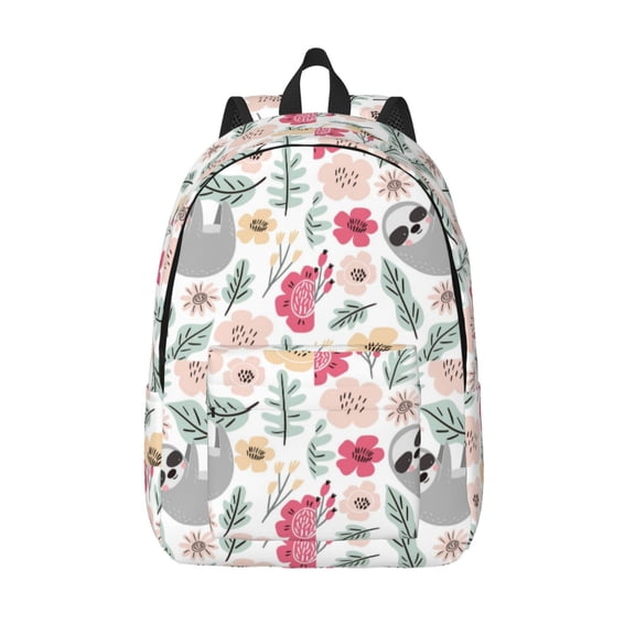 Defioc Cute Cartoon Sloth for Canvas Backpack,Travel Rucksack Unisex Knapsack Laptop Backpack for Work & College -Small