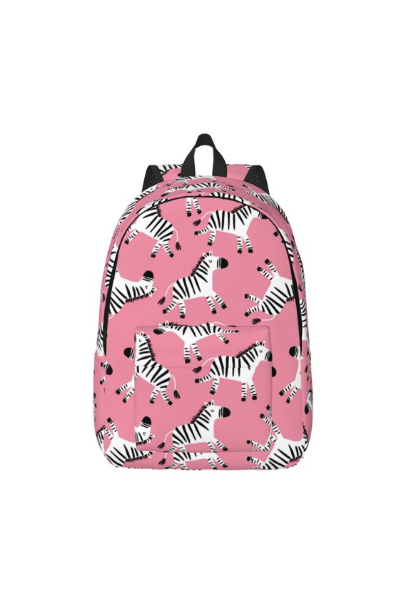 Cute Cartoon Zebra for Canvas Backpack,Travel Rucksack Unisex Knapsack Laptop Backpack for Work & College -Small
