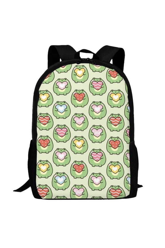 Cute Chubby Frog Pattern Carry on Backpack,16.5x12.5x5.5 Personal Item Bag Carry On Backpack Water Resistant Lightweight Daypack