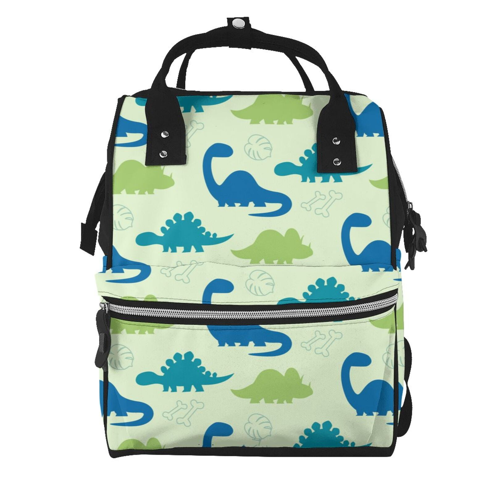 Defioc Cute Dinosaur Blue Green for Baby Diaper Bag Backpack - Baby Bag for Boys & Girls - Diaper Backpack - Large Travel Diaper Bags- Baby Registry Search & Shower Gifts