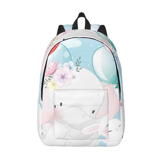 Defioc Cute Elephant for Canvas Backpack,Travel Rucksack Unisex Knapsack Laptop Backpack for Work & College -Small