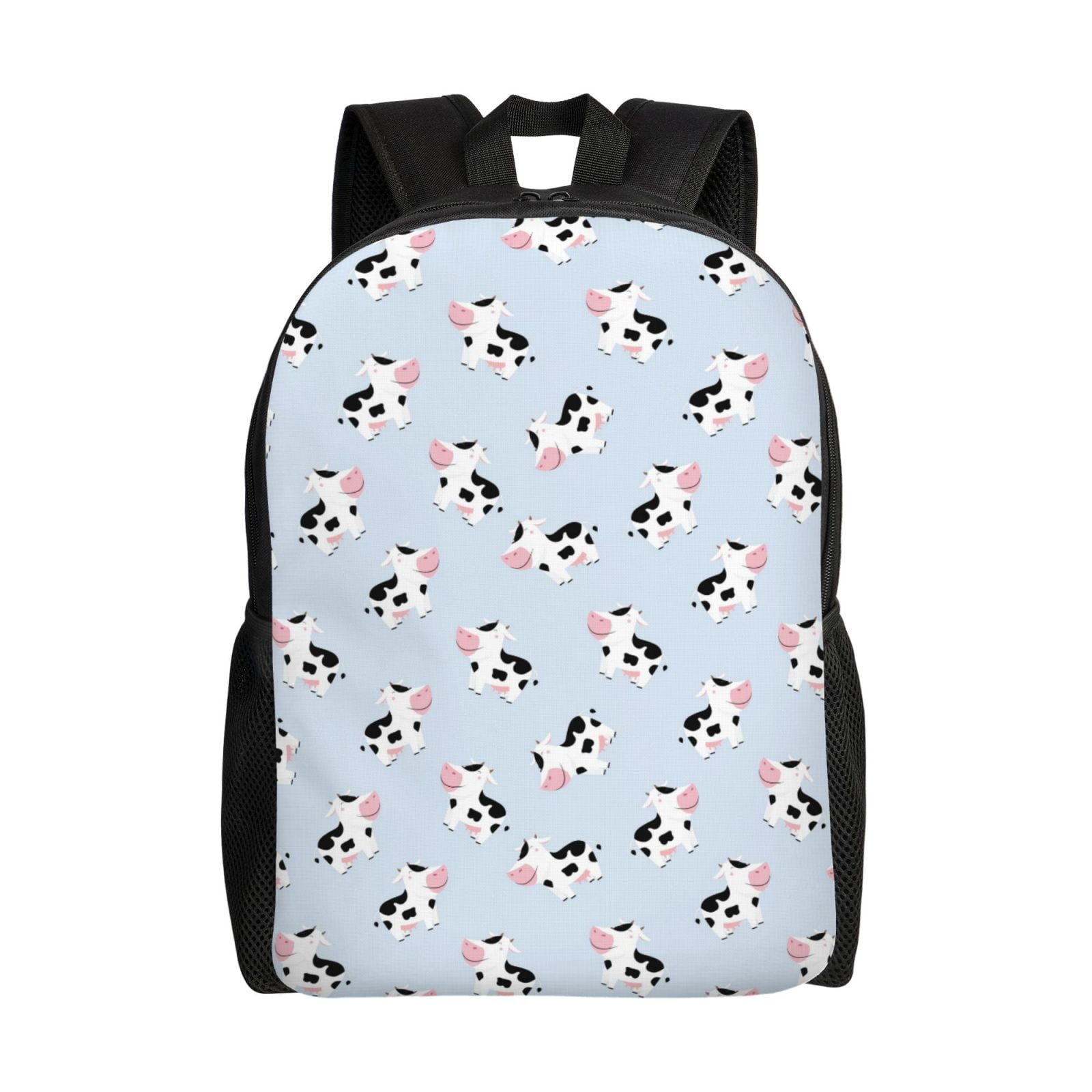 Defioc Cute Farm Cow Print Backpack -Travel,or Work Bookbag Daypacks with 15-Inch Laptop Sleeve and Dual Water Bottle Pockets