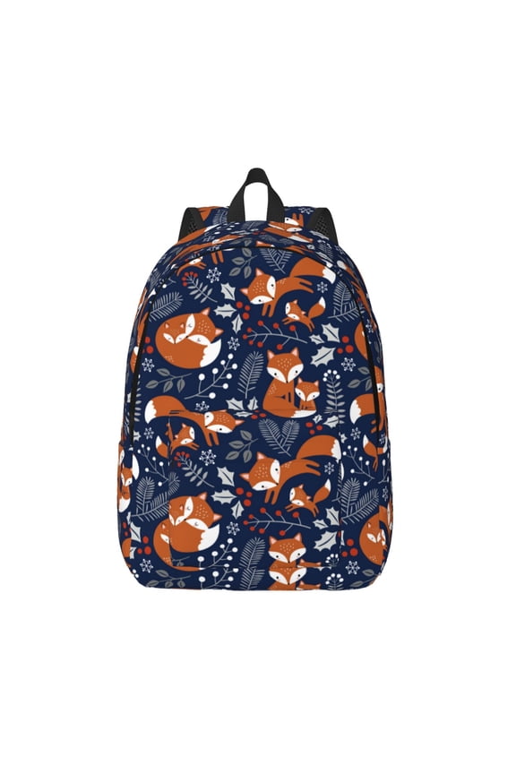 Cute Foxes for Canvas Backpack,Travel Rucksack Unisex Knapsack Laptop Backpack for Work & College -Small