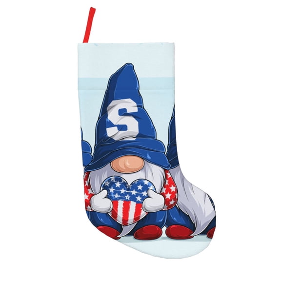 Defioc Cute Gnomes in USA for Christmas Stockings 18" Personalized Holiday Stocking for Family, Farmhouse Decor, Xmas Tree Decoration, 1 Pack