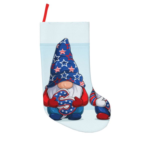 Defioc Cute Gnomes in USA1 for Christmas Stockings 18" Personalized Holiday Stocking for Family, Farmhouse Decor, Xmas Tree Decoration, 1 Pack