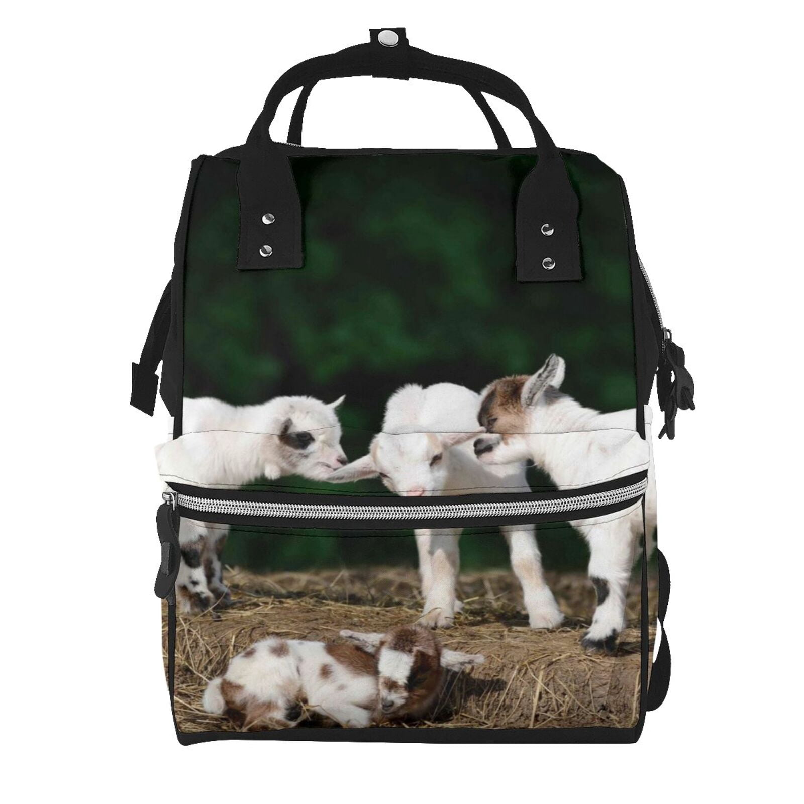 Defioc Cute Goat Baby for Baby Diaper Bag Backpack - Baby Bag for Boys & Girls - Diaper Backpack - Large Travel Diaper Bags- Baby Registry Search & Shower Gifts