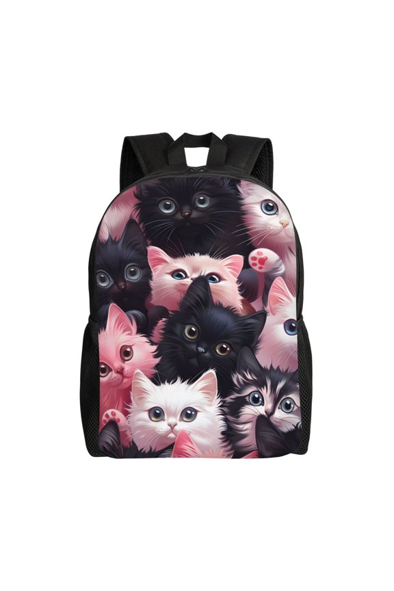 Cute Kittens Group Portrait Print Backpack -Travel,or Work Bookbag Daypacks with 15-Inch Laptop Sleeve and Dual Water Bottle Pockets