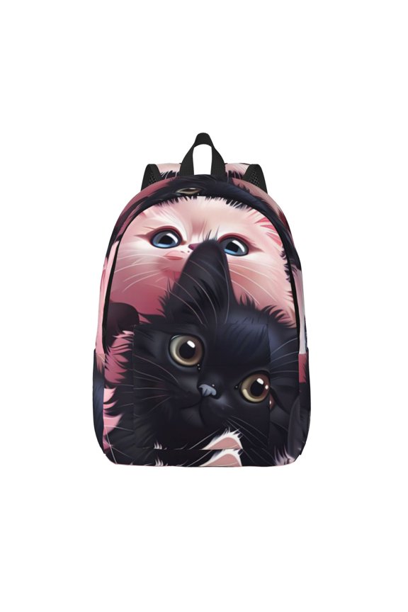 Cute Kittens Group Portrait for Canvas Backpack,Travel Rucksack Unisex Knapsack Laptop Backpack for Work & College -Medium