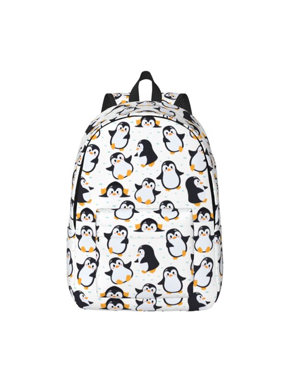 Cute Penguins for Canvas Backpack,Travel Rucksack Unisex Knapsack Laptop Backpack for Work & College -Medium