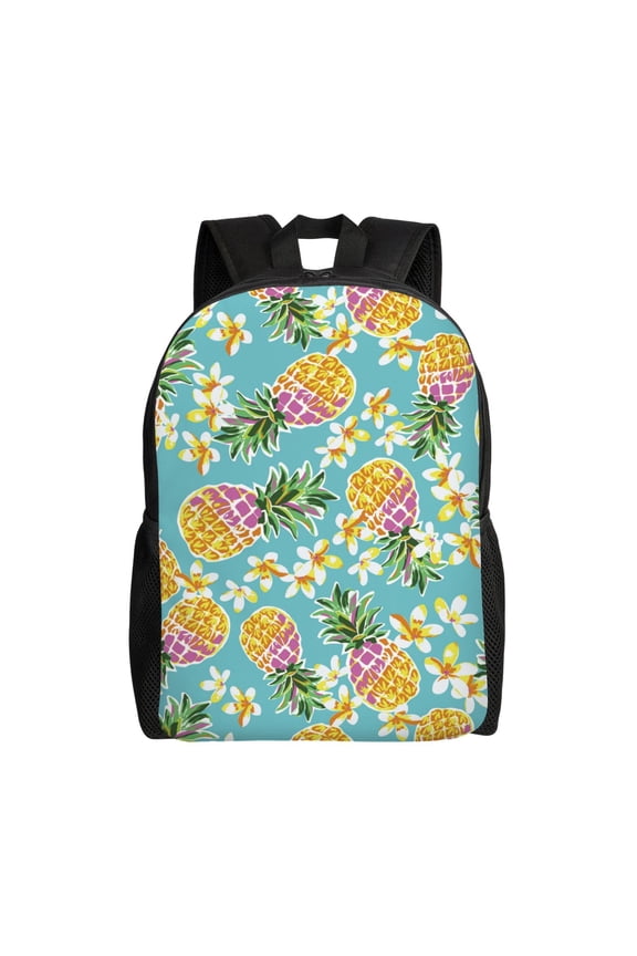 Cute Pineapples Print Backpack -Travel,or Work Bookbag Daypacks with 15-Inch Laptop Sleeve and Dual Water Bottle Pockets
