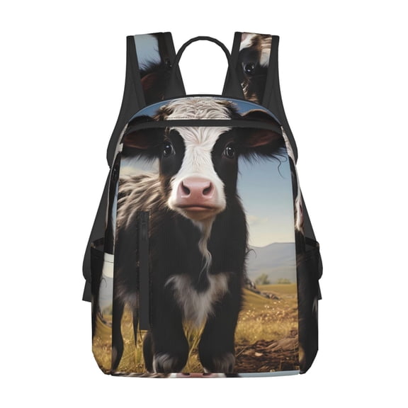 Defioc Cute Prairie Cow Pattern Travel Laptop Backpack,Lightweight Backpack Travel Hiking Daypack Backpack Work Bag for Men Women