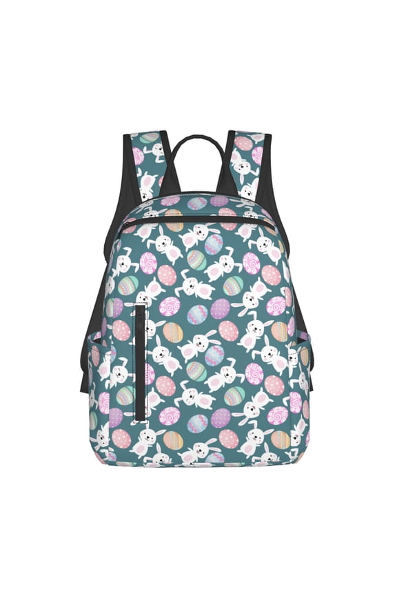 Cute Rabbit Easter Pattern Travel Laptop Backpack,Lightweight Backpack Travel Hiking Daypack Backpack Work Bag for Men Women