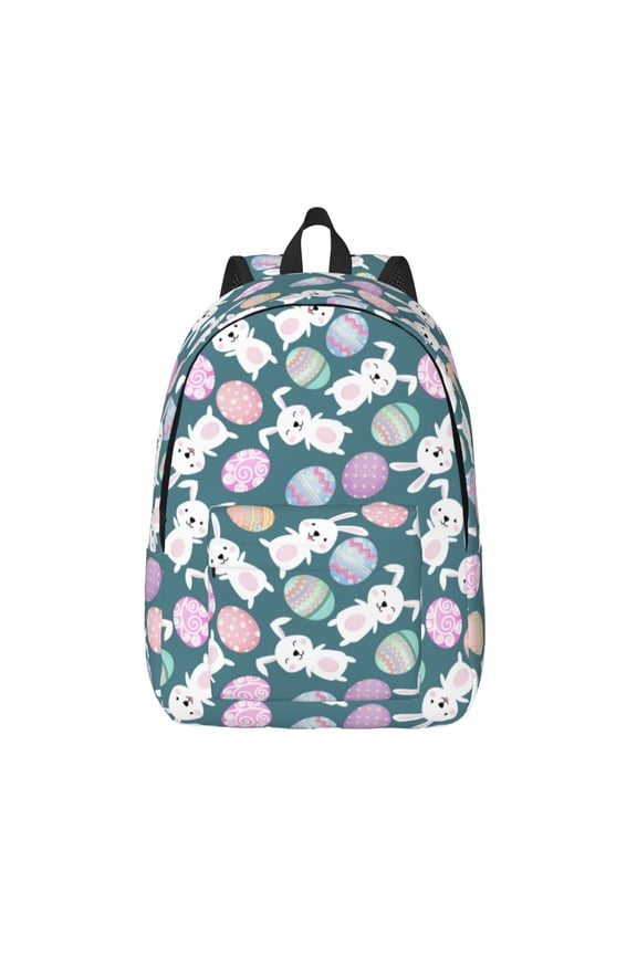 Cute Rabbit Easter for Canvas Backpack,Travel Rucksack Unisex Knapsack Laptop Backpack for Work & College -Small