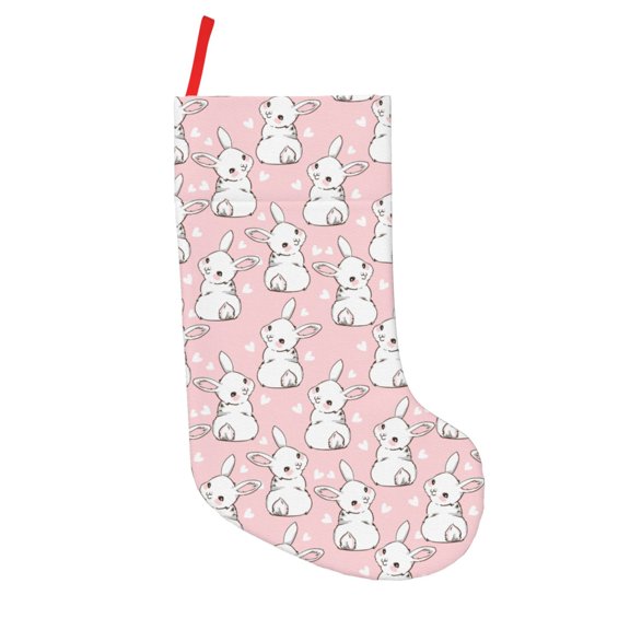 Defioc Cute Rabbit for Christmas Stockings 18" Personalized Holiday Stocking for Family, Farmhouse Decor, Xmas Tree Decoration, 1 Pack