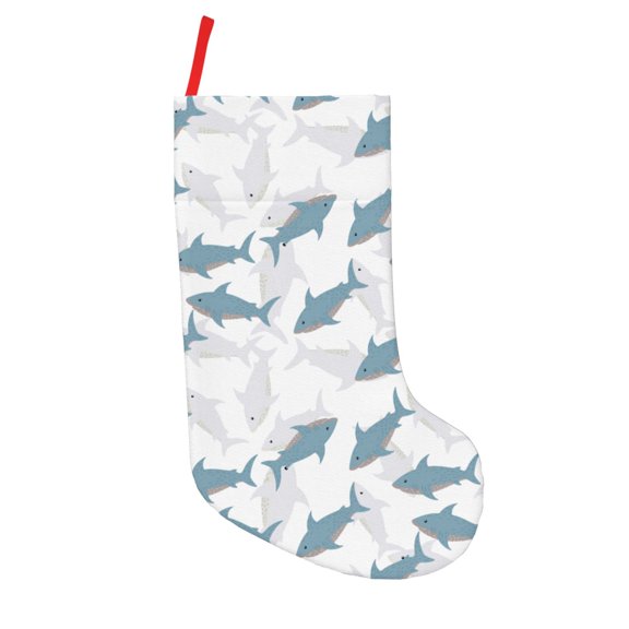 Defioc Cute Shark for Christmas Stockings 18" Personalized Holiday Stocking for Family, Farmhouse Decor, Xmas Tree Decoration, 1 Pack