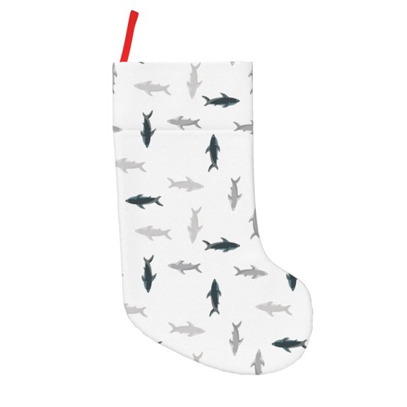 Defioc Cute Shark for Christmas Stockings 18" Personalized Holiday Stocking for Family, Farmhouse Decor, Xmas Tree Decoration, 1 Pack