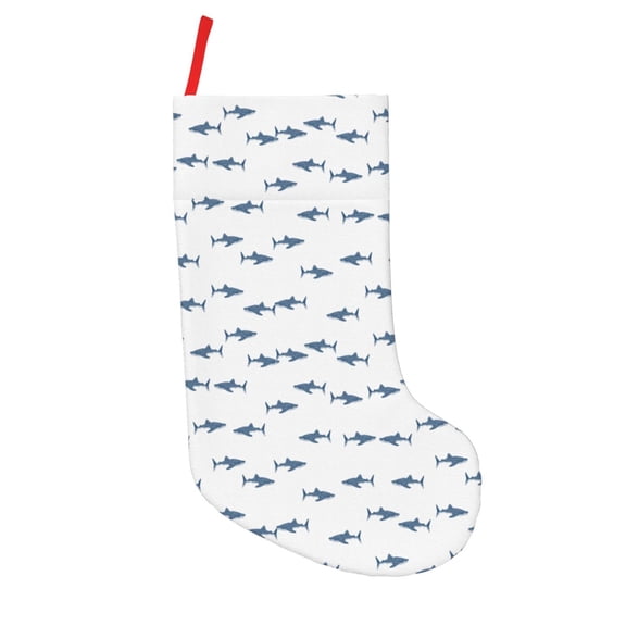 Defioc Cute Shark for Christmas Stockings 18" Personalized Holiday Stocking for Family, Farmhouse Decor, Xmas Tree Decoration, 1 Pack