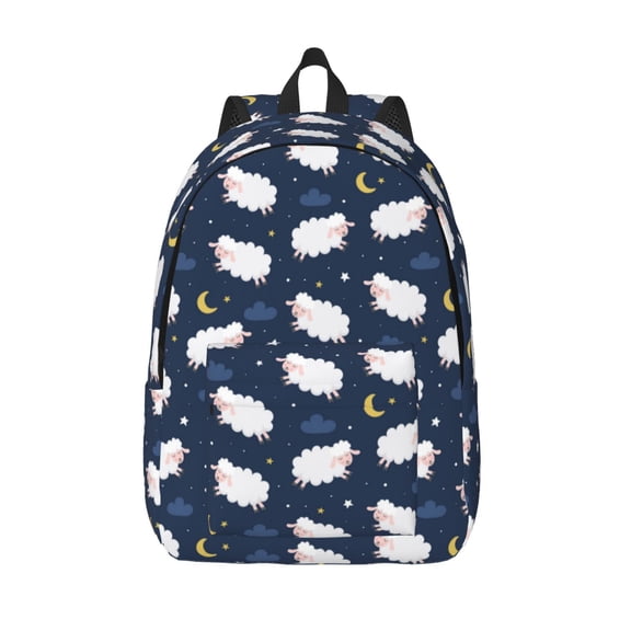 Defioc Cute Sheep 1 for Canvas Backpack,Travel Rucksack Unisex Knapsack Laptop Backpack for Work & College -Small