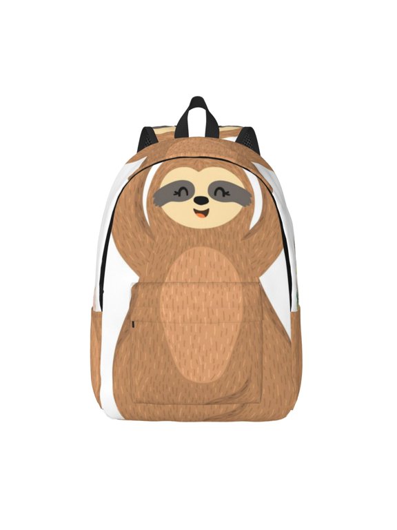Cute Sloth In Yoga Pose Tree for Canvas Backpack,Travel Rucksack Unisex Knapsack Laptop Backpack for Work & College -Medium